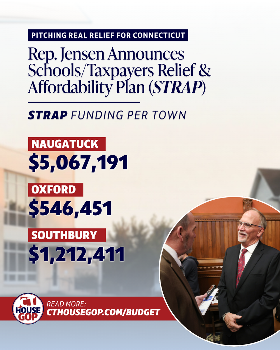 Rep. Jensen and CT House Republicans Unveil “Pathway to Affordability” Budget Plan